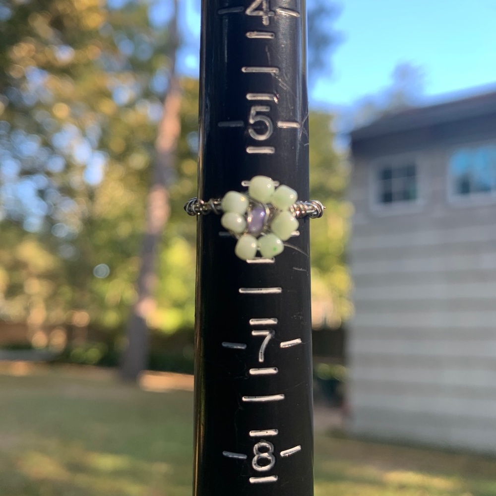 Light green beaded flower size 6
